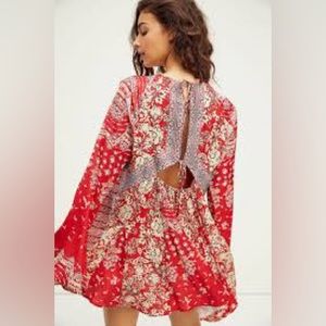 Free People Stevie Floral Tunic Bell Sleeve